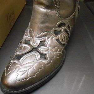 Grazie Rose Pewter Cowboy Boots Size 10